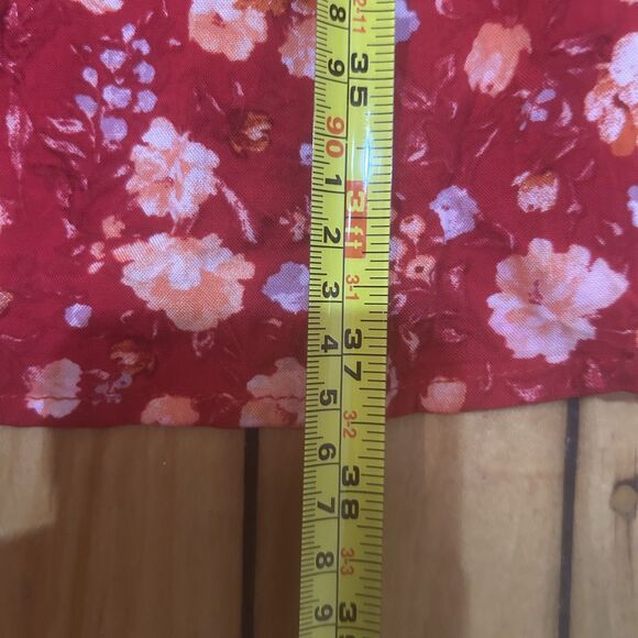 Indigo Rose Womens Red Floral Scoopneck Dress-Sz L-Peasant-Prairie-Cottagecore - Picture 9 of 9